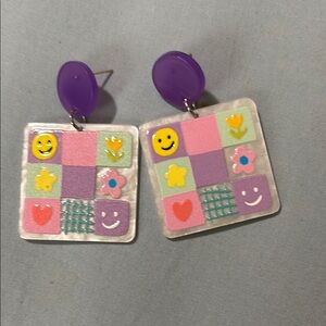Colorful Patchwork Kids Earrings